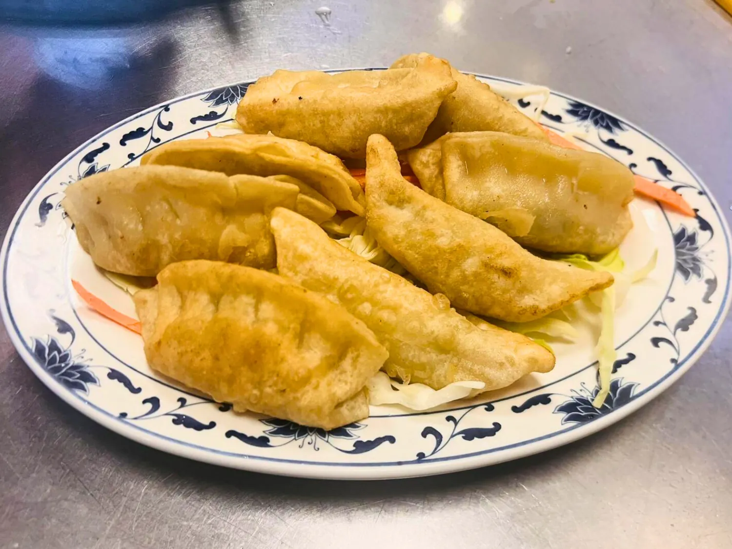 Crispy potstickers with savory filling at Wok's Cookin', a Chinese Restaurant in Castaic